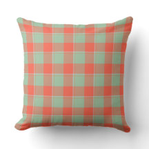 Spring Rain and Persimmon Plaid Green Apricot