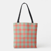 Spring Rain and Persimmon Plaid Green Apricot トートバッグ (裏面)
