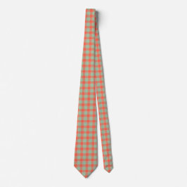Spring Rain and Persimmon Plaid Neck Tie ネクタイ