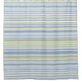 Spring Rain and Tropical Blue Stripes シャワーカーテン (正面)