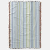 Spring Rain and Tropical Blue Stripes スローブランケット (正面縦)