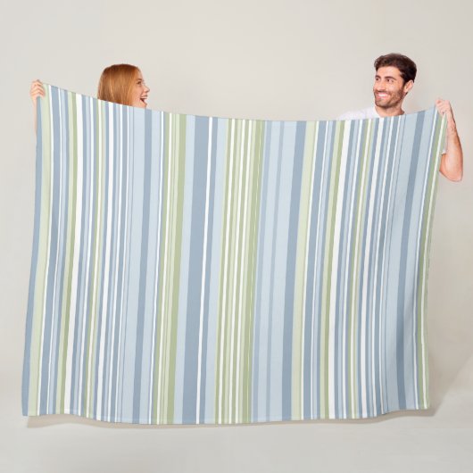 Spring Rain and Tropical Blue Stripes フリースブランケット (インサイチュ)
