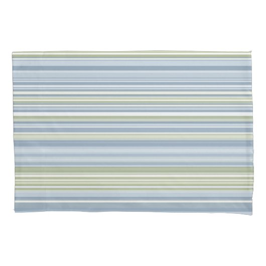 Spring Rain and Tropical Blue Stripes 枕カバー (正面)