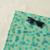 spring rain, aqua forest and sea green dots ビーチタオル (インサイチュ)