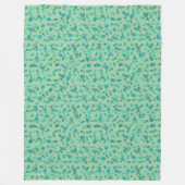 spring rain, aqua forest and sea green dots フリースブランケット (正面)
