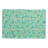 spring rain, aqua forest and sea green dots 枕カバー (裏面)