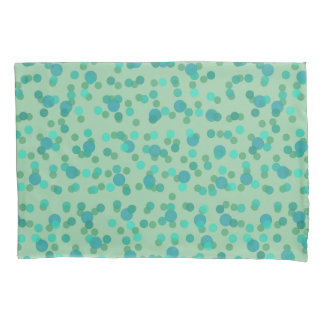 spring rain, aqua forest and sea green dots 枕カバー