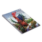 Spring Rain Rooster Illustration Spiral Notebook ノートブック (右側)