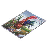Spring Rain Rooster Illustration Spiral Notebook ノートブック (左側)