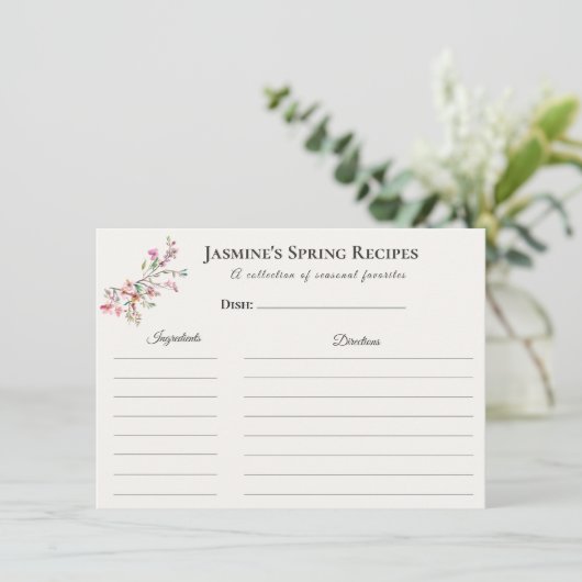 Spring Recipe Card Floral Seasonal Kitchen  案内状 (スタンド正面)