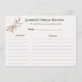 Spring Recipe Card – Watercolor Blossoms 案内状