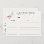 Spring Recipe Card – Watercolor Blossoms 案内状 (正面/裏面)
