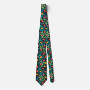 Spring Red and Green Colors Apple Fruit Pattern II ネクタイ