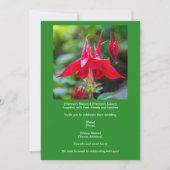 Spring Red Columbine Native Flower on Green  招待状 (正面)