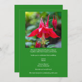 Spring Red Columbine Native Flower on Green  招待状 (正面/裏面)
