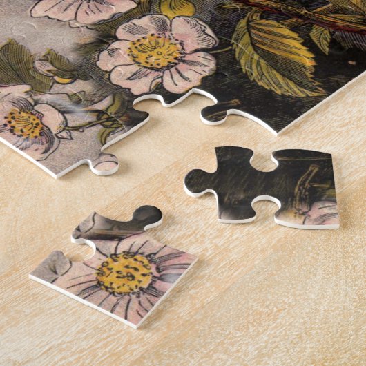 Spring Robin Birds Red Birding ジグソーパズル (側面)