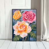 Spring Roses | Floral Watercolor Painting Flower ポスター