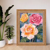 Spring Roses | Floral Watercolor Painting Flower ポスター