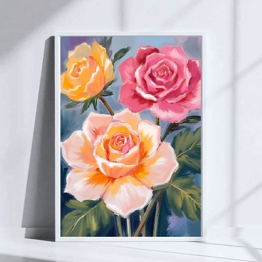 Spring Roses | Floral Watercolor Painting Flower ポスター