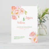 Spring Roses Pink Gold foil Wedding Invitation 招待状 (スタンド正面)