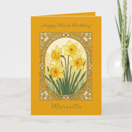 Spring’s First Smile The March Daffodil カード (正面)