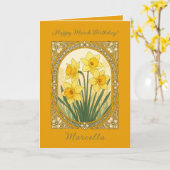 Spring’s First Smile The March Daffodil カード (黄色い花)