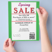 Spring Sale Jewelry Green White Heart チラシ (手)