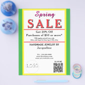 Spring Sale Jewelry Yellow Green Heart チラシ (シングル)