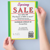 Spring Sale Jewelry Yellow Green Heart チラシ (手)