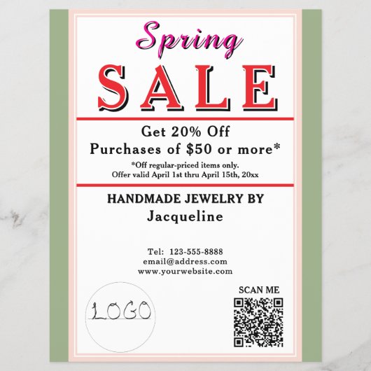 Spring Sale Sage Blush BACKSIDE Heart チラシ (正面)