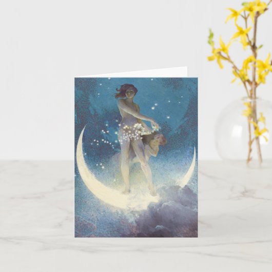 Spring Scattering Stars vintage illustration カード (黄色い花)