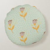Spring seamless folk flower doodle pattern. Hand d ラウンドクッション (裏面)