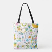 Spring seamless pattern in simple hand-drawn carto トートバッグ (裏面)
