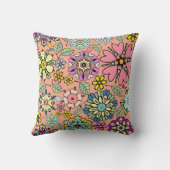 Spring Season Retro Flower Colors Seamless Pattern クッション (裏面)