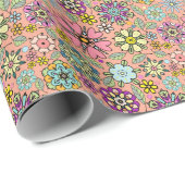 Spring Season Retro Flower Colors Seamless Pattern ラッピングペーパー (ロールコーナー)