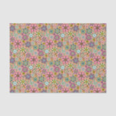 Spring Season Retro Flower Colors Seamless Pattern 薄葉紙 (正面)
