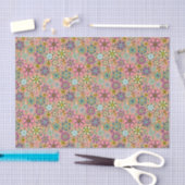 Spring Season Retro Flower Colors Seamless Pattern 薄葉紙 (クラフト)