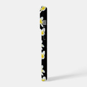 Spring Serenade: Yellow Frangipanis On Black, iPhoneケース (左側面)