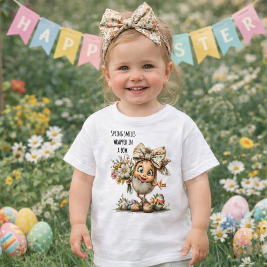 Spring Smiles Wrapped in a Bow トドラーTシャツ
