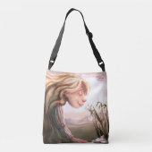 Spring Snowdrop Girl Illustration Crossbody Bag クロスボディバッグ (裏面)