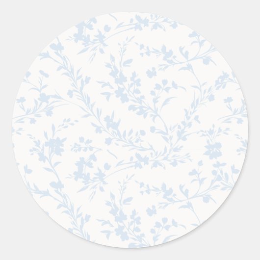 Spring Sprigs Powder Blue - Neutral ラウンドシール (正面)