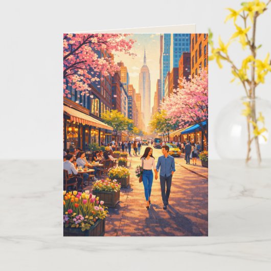 Spring Stroll through the Cherry Blossoms Art Card カード (黄色い花)