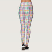 Spring Style Plaid Lavender Teal and Pink Leggings レギンス (裏面)
