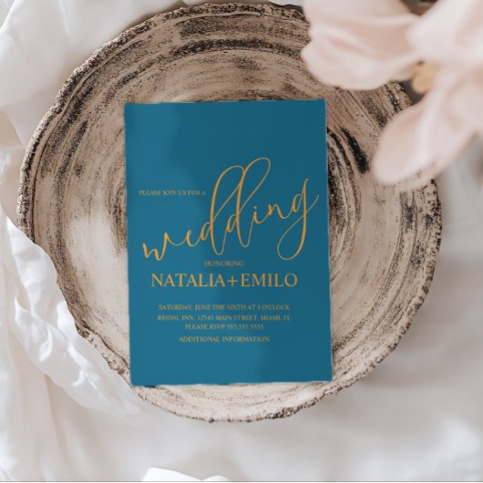 Spring Summer Blue Orange  招待状