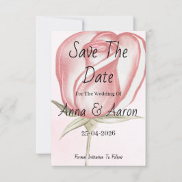 Spring Summer Blush Pink Garden Save the Date セーブザデート