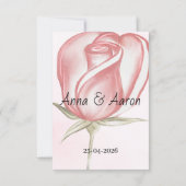 Spring Summer Blush Pink Garden Save the Date セーブザデート (裏面)