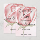 Spring Summer Blush Pink Garden Save the Date セーブザデート (正面/裏面)