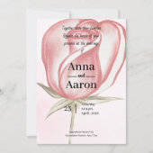 Spring Summer Blush Pink Garden Wedding  招待状 (正面)