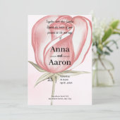 Spring Summer Blush Pink Garden Wedding  招待状 (スタンド正面)