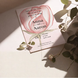 Spring Summer Blush Pink Garden Wedding  招待状